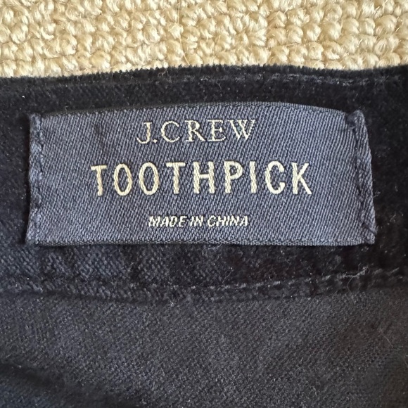 J. Crew Vintage Black Velvet Toothpick Pants Ankle Stretch Holiday Party Size 26 - Picture 3 of 6